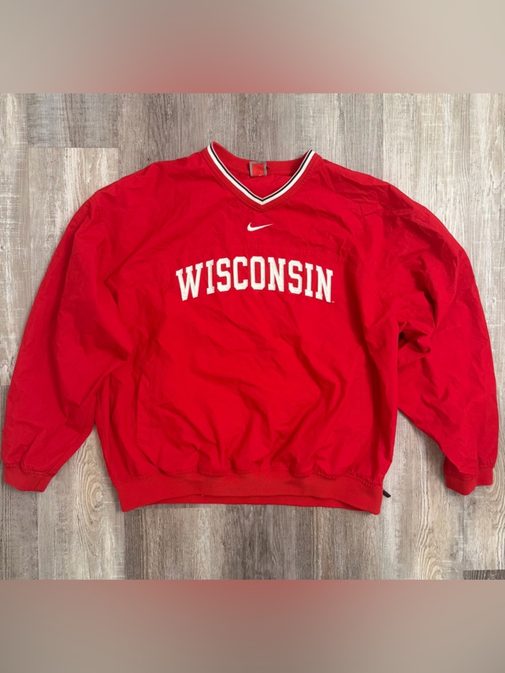 Nike M’s Wisconsin Windbreaker Swoosh WI Spellout-size XXL *Vintage* 🔥